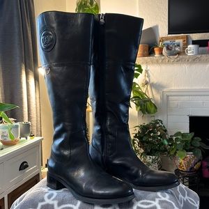 Etienne Aigner size 7 wide black leather boots